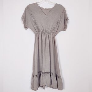 Lungo L'Arno Made in Italy V-Neck Boho Midi Dress - Size Medium Bohemian